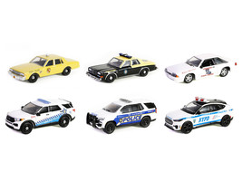 Hot Pursuit Set of 6 Police Cars Series 45 1/64 Diecast Cars Greenlight - $63.52