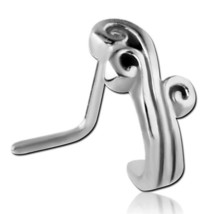 14K Gelb Vergoldet Silber Filigran Design L-BEND Nase Ring Nieten Pin 20 Anzeige - £38.56 GBP