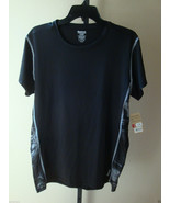 New Reebok Men&#39;s Fitness Exercise Performance Poly Blend Shirt Black w/P... - $410.82 MXN
