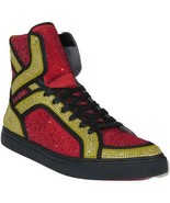 Mens High Top Shoes By FIESSO AURELIO GARCIA ,Fancy Rhine stones 2402 Red Gold - $199.99