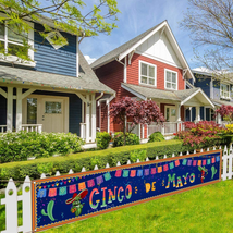 Large Cinco De Mayo Banner for Fence Mexico Cinco De Mayo Party Decoration Backd - £12.09 GBP