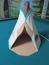 Southwestern Style Table Lamp Teepee Ceramic Hand Painted 13&quot; - £98.69 GBP