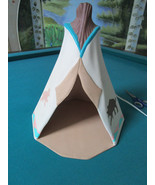 SOUTHWESTERN STYLE TABLE LAMP TEEPEE CERAMIC HAND PAINTED 13&quot; - $172.76 CAD