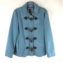 GAP Womens Peacoat Jacket Wool Blend Zip Toggle Button Pockets Blue L - £19.24 GBP
