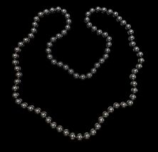 30” Black Freshwater Cultured Pearl Necklace 8mm Hand Knotted High Luster - $128.65