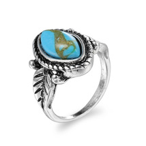 Electroplated Thai Silver Jewelry Artificial Turquoise Ring - £10.07 GBP+