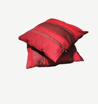 Decorative Pillow, Gold Red Jacquard, Throw Pillow, High Quality 16x16&quot; - £30.67 GBP