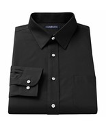 Big &amp; Tall Croft &amp; Barrow BLACK Easy Care Point-Collar Dress Shirt 20 36/7T - £39.34 GBP