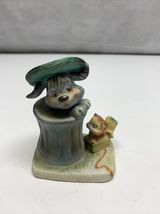 Vintage Norcross Fine Porcelain Bisque Cat And Dog Trash Can Figurine KG - $14.85