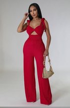 Chic Luxe Sleeveless Summer Jumpsuit - Ravishing Red - $37.68