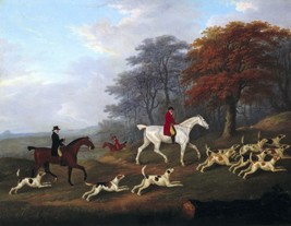 Framed Canvas Print Painting The Earl Of Darlington Fox Hunting With Raby Pack - £31.14 GBP+