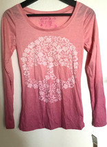 Skull Flower print pink ombre Day Of The Dead women’s 3/4 sleeve top T-S... - £7.96 GBP