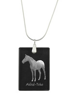 Akhal-Teke,  Horse Crystal Pendant, SIlver Necklace 925, High Quality - £30.36 GBP