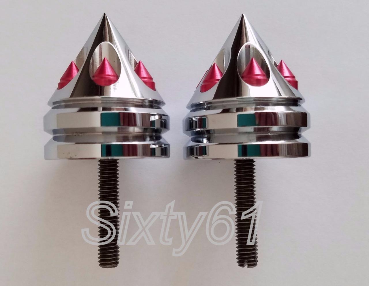 GSXR 600 Bar Ends Suzuki Chrome Red 1997-2012 2013 2014 2015 2016 2017 2018 - $14.99