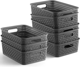 The Eight-Pack Gray Netany Plastic Storage Baskets Are, And Countertops. - £31.29 GBP