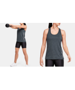 new UNDER ARMOUR women&#39;s UA VELOCITY TWIST GRAPHIC TANK sz M long logo s... - $372.25 MXN