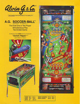 AG Soccer Ball Pinball Flyer Original Alvin G Flipper Game Artwork Sheet 1991 - £12.41 GBP