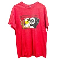 Gildan Heavy Cotton T-shirt Large Red China USA Partner to Win Short Sleeve - £7.12 GBP