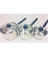 6 Pcs/Set Stainless Steel Deep Sauce Pan With Glass Lid 14/16/18 CM - Br... - $1,127.10 MXN