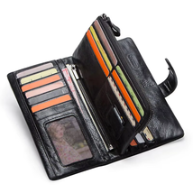 Genuine Leather Men&#39;s Long Wallet with Phone Pocket &amp; Zipper Coin Pouch - $46.99