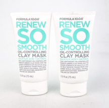 Formula 10.0.6 Renew So Smooth Oil Controlling Clay Mask 2.5oz Lot of 2 - $14.46