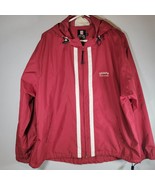 Chaps Ralph Lauren Sport Mens Windbreaker Jacket Large 90s Red Hooded VTG  - $20.98