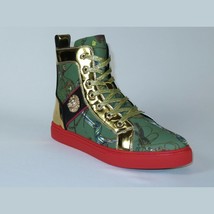 Mens High Top Shoes FIESSO by AURELIO GARCIA Chain Medusa Celebrity 2421 Green image 2