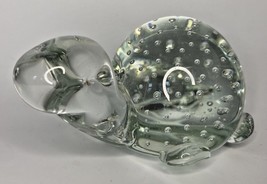 Vintage Murano Art Glass Turtle Paperweight w/Controlled Bubbles Hand Blown - £23.59 GBP