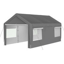 10x20 Heavy Duty Carport Canopy Garage: Removable Sidewalls, Boat/Car - $6,030.62 MXN