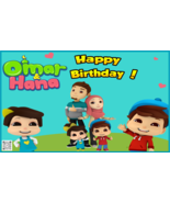Omar And Hana YouTube Stars, Vinyl Hanging Birthday Backdrop, Design 1. - $35.00