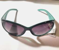 Piranha Fashion 5 Womens Sunglasses Style # 60001 Teal Black Bling - £6.96 GBP
