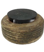 Vintage MId-Century Colette Studio Pottery Jar Signed Brown w Rubber Lid - $45.60 CAD