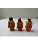 3 Vintage Gurley Halloween Skull Faces Wax Candle 3.5&#39;&#39; tall - $412.07 MXN