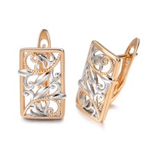 New Square Wide Stud Earrings Mix Silver Color 585 Rose Gold Boho Flower Earring - £10.26 GBP