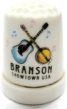 Branson Show Town USA Music Vintage Porcelain White Thimble Gold Trimmed... - $11.87