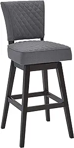 Armen Living Cleburne Tufted Swivel Kitchen Bar Stool, 26&quot; Counter Heigh... - $509.99