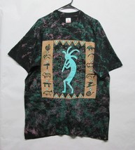 vtg 90s Art Unlimited KOKOPELLI ALL OVER PRINT DEITY FLUTE SPLATTER t sh... - $47.13