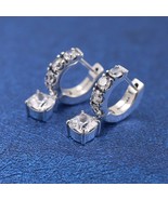 925 Sterling silver Pavé Dangle Hoop Earrings   293547C01 - $29.90 CAD