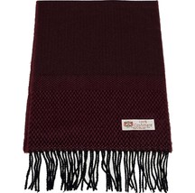 Men&#39;s 100% Cashmere Scarf Warp Herring Bone Tweed Wine Black #J02 - £7.07 GBP