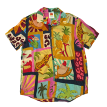 NWT Farm Rio Pajama Shirt in Tropical Collage Silky Viscose Blouse XS $140 - £56.16 GBP