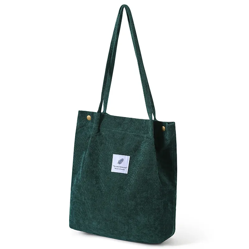 Corduroy Shoulder Women Bag blackish green B - £9.47 GBP