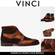 The Albus Tan Leather & Suede Double Strap Monk Brogue Men Boot image 4