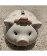 Mud Pie Little Princess Mini Piggy Bank Pink Hearts - $223.67 MXN