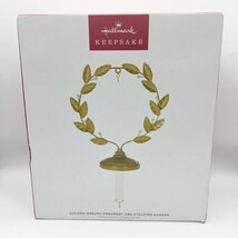 Hallmark Golden Wreath Ornament and Stocking Hanger New - $24.99