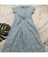 Smash &amp; Tess Womens Jumpsuit Romper Size L White Blue Striped Tie Front ... - €31,24 EUR