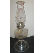 Vintage Clear Glass &amp; White Flame Brass Kerosene Oil Lamp w Shade White ... - £58.23 GBP