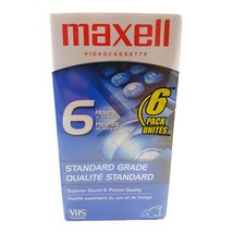 Maxell STD T-120 VHS Standard Grade Videotape, 6 Pack - £61.19 GBP
