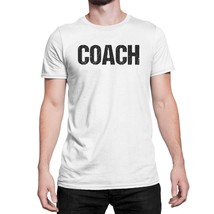 White &amp; Black Coach T-Shirt Adult Mens Tee Shirt Screen Printed Coaching Tshirt - £11.02 GBP