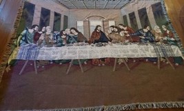 Vtg 49&quot; by 74&quot;  LAST SUPPER Jesus Christ Religious Tapestry. CMI-LS. Wall hangin - £43.39 GBP