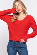 Women&#39;s Orange Dolman Slv Strappy Open Back Sweater (L) - $25.25